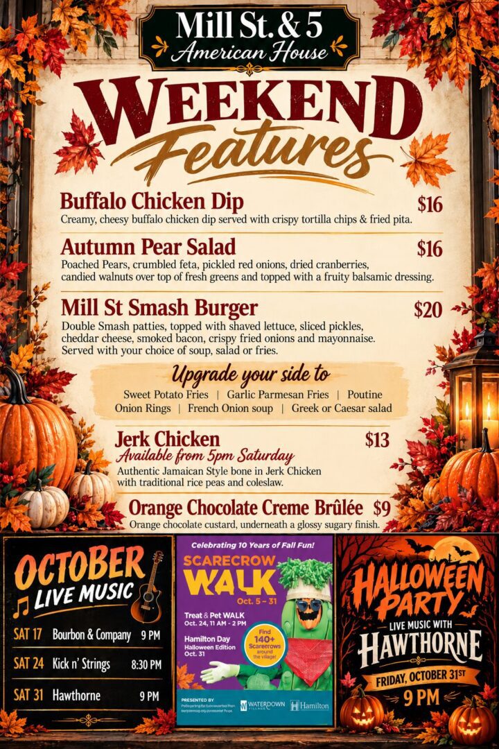 Autumn Weekend Features Menu Poster