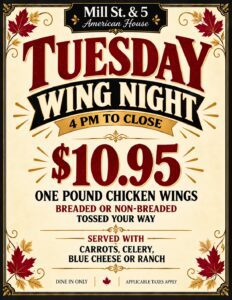 Tuesday Wing Night Vintage Pub Poster