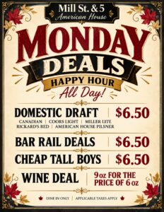 Vintage Monday Deals Pub Poster